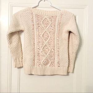GAP Kids Long Sleeve Cream Sparkle Sweater Sz 6/7